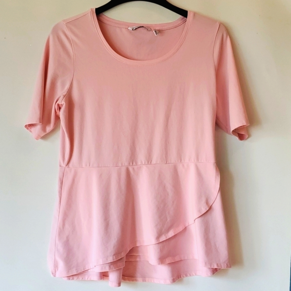 Isaac Mizrahi Pink 3/4 Sleeve Shirt Size M